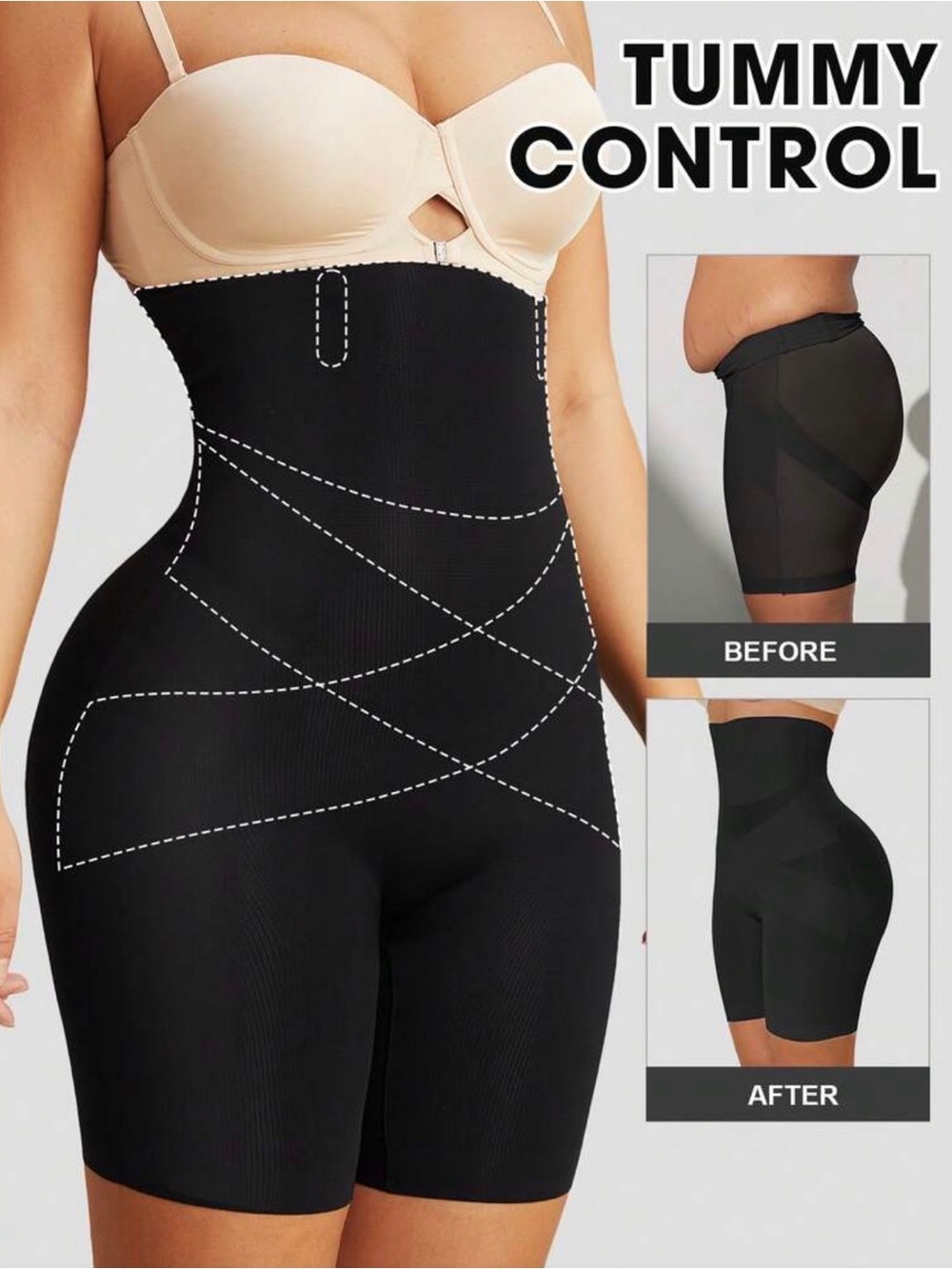 NWOT SHEIN 1pc High Waist Tummy Control Seamless Butt Lifting Panties - Sz Large